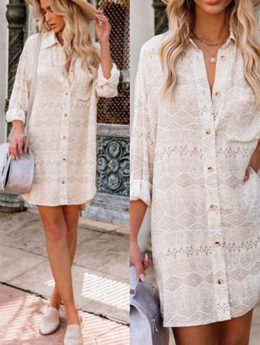 EUC Vici Train Of Thought Button Down Shirt Dress